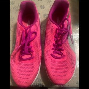 Hot pink puma sneakers